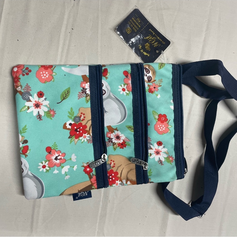 Floral Sloth Crossbody Bag